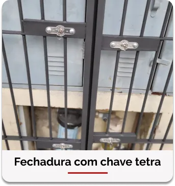 Portão de grade com fechadura tetra